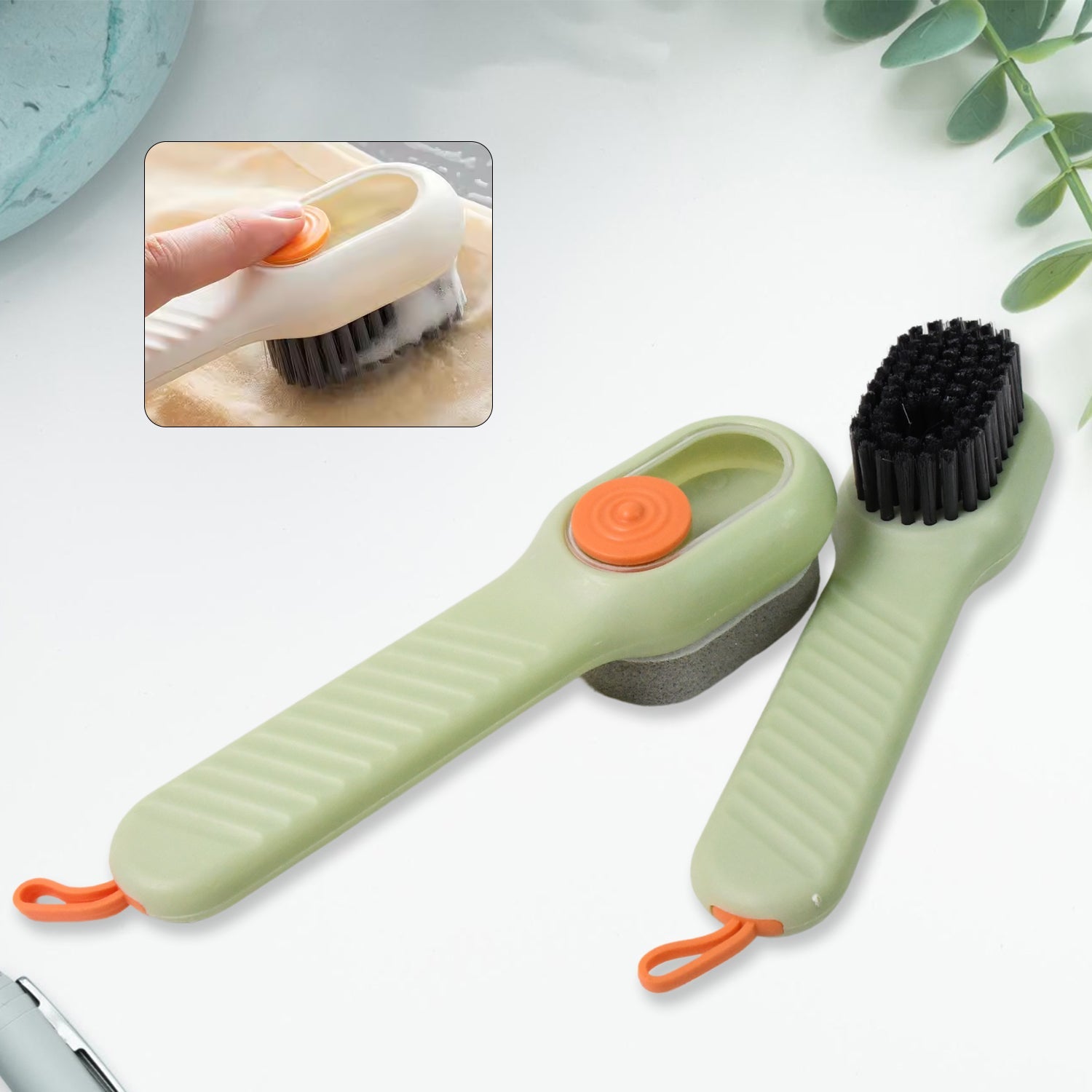 Multifunctional Scrubbing Brush with Liquid / Soap Dispenser (2 Pc)