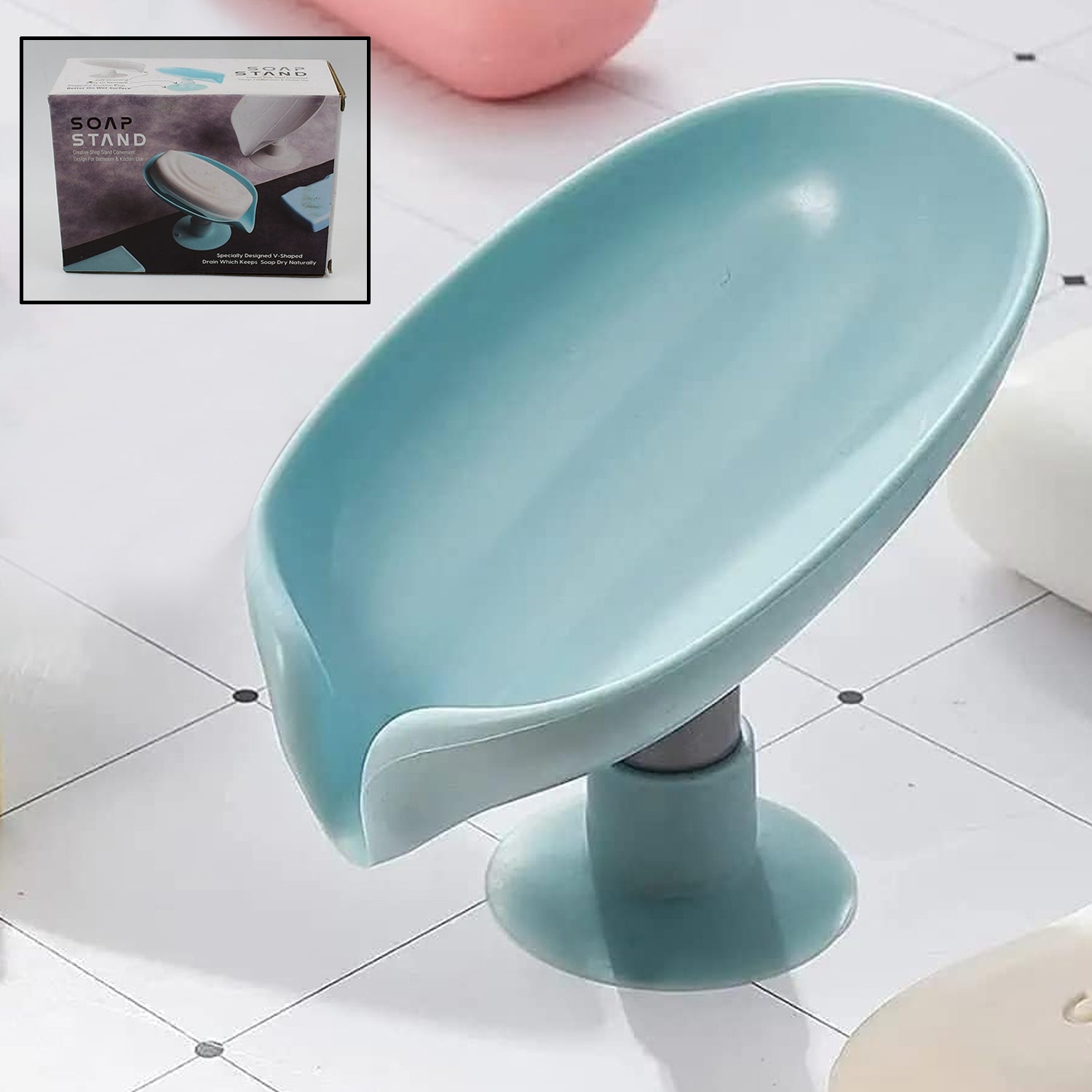 Soap Holder Stand Self Draining Soap Dish Holder Soap Box ,Sabudani (3 Pc)