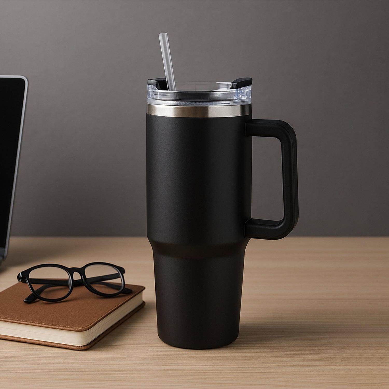 Customize / personalized Premium 1200 ML Stainless Steel Vacuum Insulated Travel Mug with Straw and Handle, Tumbler (1200ML / 1 Pc)