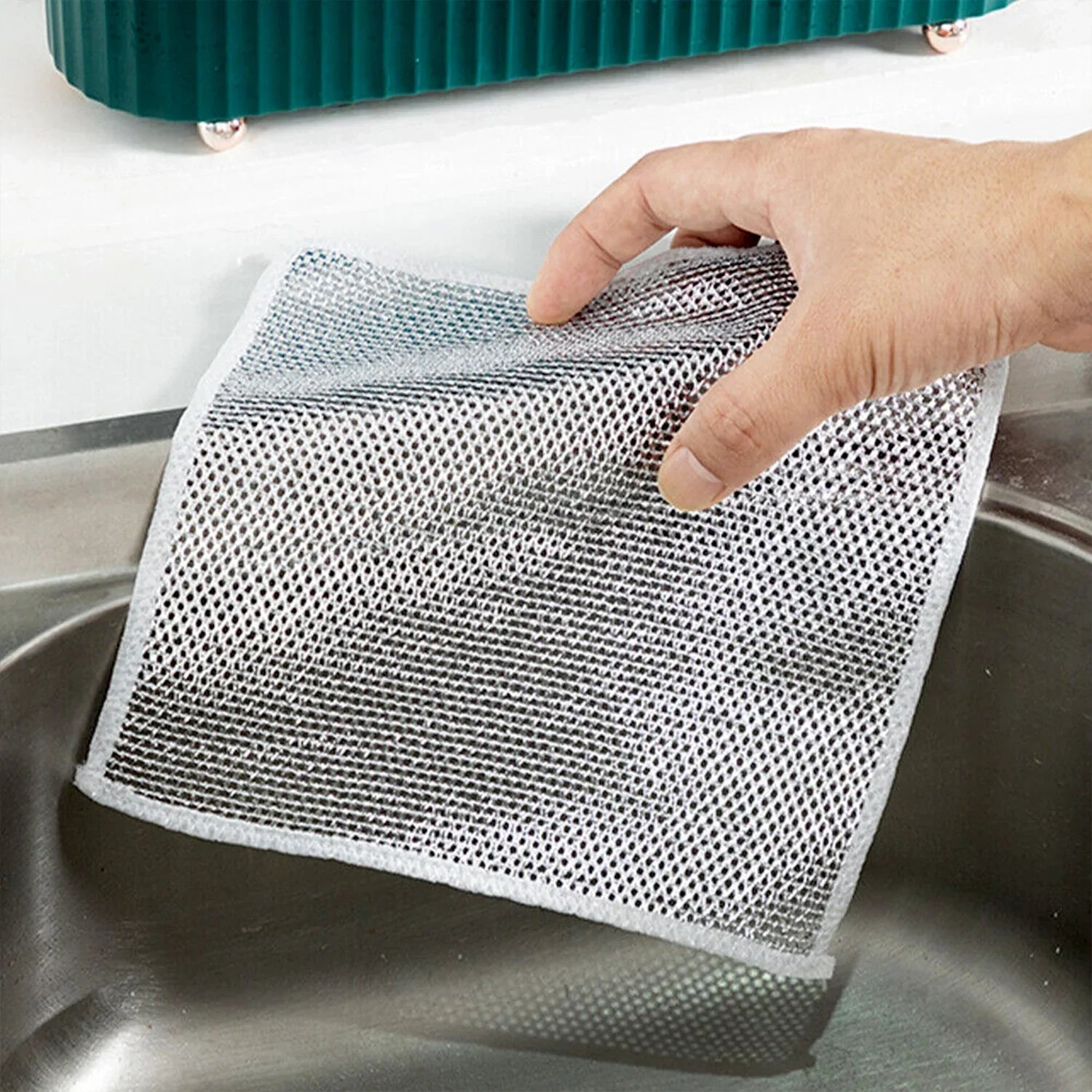 One-Sided Multipurpose Microfiber Cloths, Scrubber (10 Pc / 19x19 Cm)