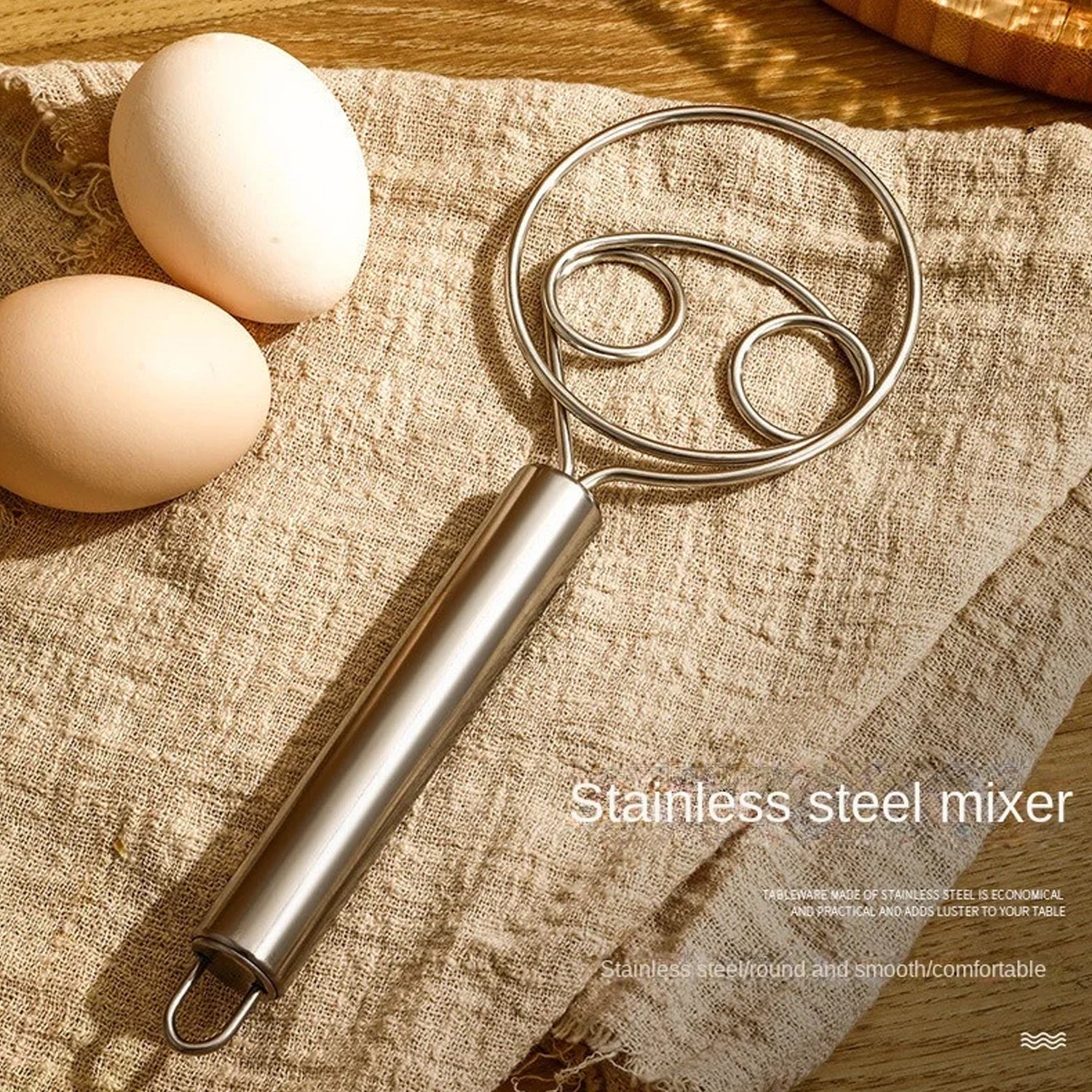 Dough Whisk, Premium Stainless Steel Dutch Whisk, Dough Hand Mixer Artisan Blender For Egg, Bread, Cake, Pastry, Pizza Dough - Perfect Baking Tools, Whisking, Tirring Kitchen Tools (2 Pc)