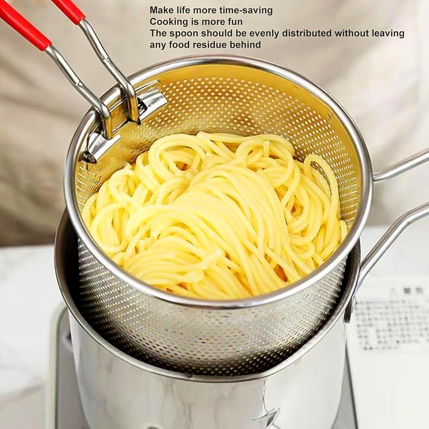 Small Deep Frying Pot With Strainer Basket (1200 ML))
