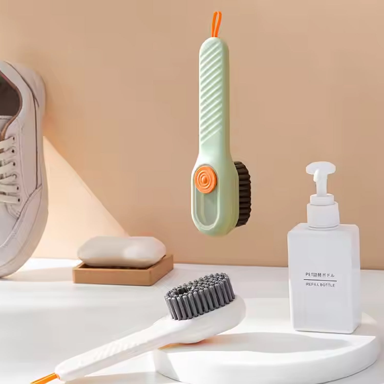 Multifunctional Scrubbing Brush with Liquid / Soap Dispenser (2 Pc)