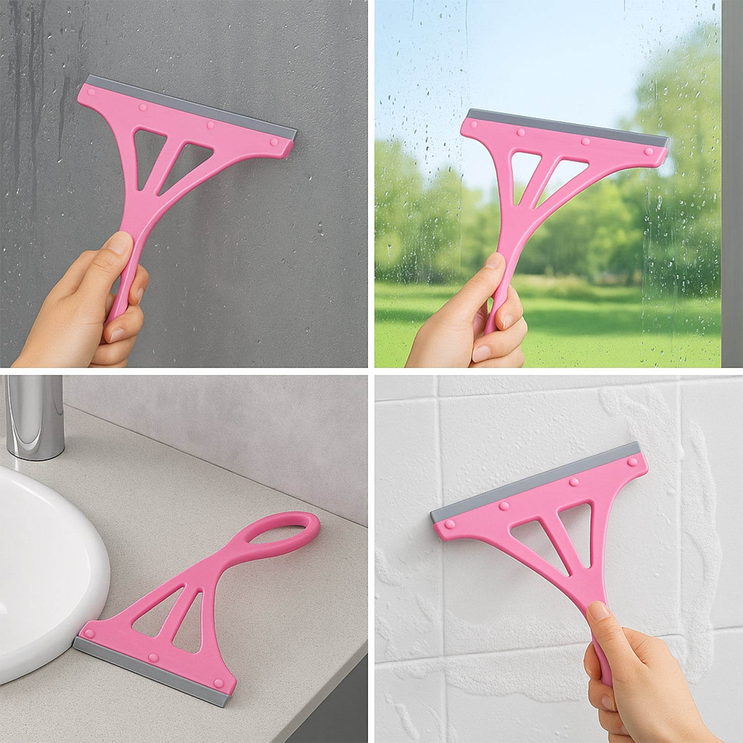 Plastic Glass Wiper and Kitchen Platform Wiper (Multicolor) (Pack of 2)