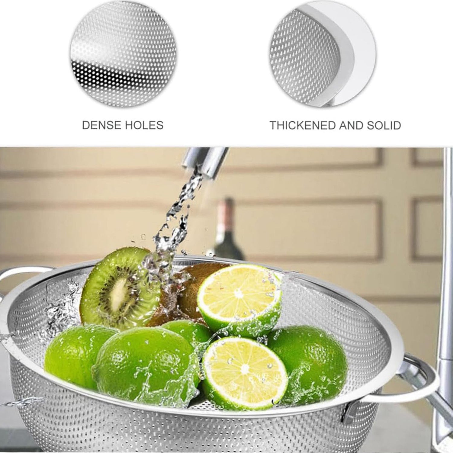 Drain Basket Steel Big Drip Tray Kitchen Drying Stand Mesh Sink Dish Rack Round Basket Mesh Fruits, Vegetable, Drainer Washer for Kitchen Drying Stand (30 x 20 x 8 Cm)