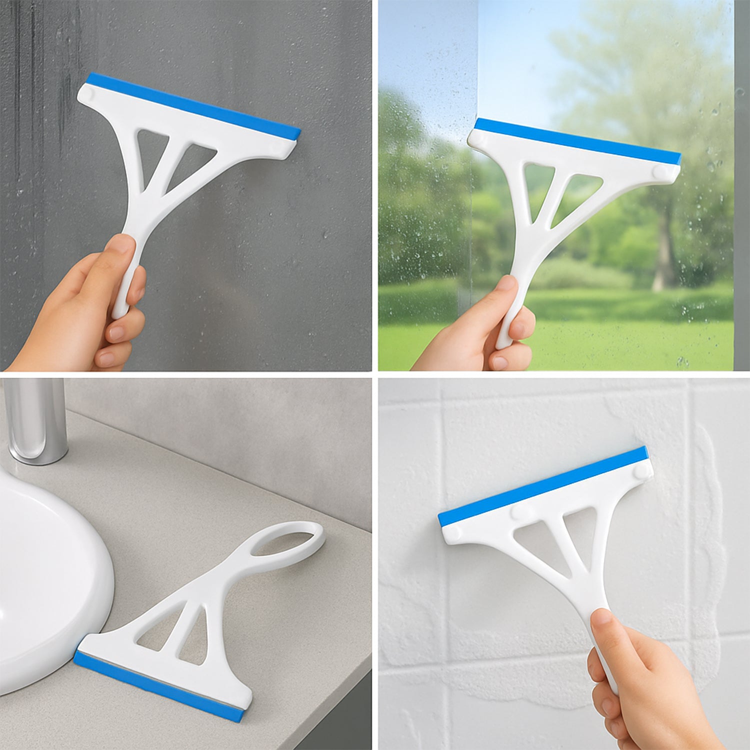 Plastic Glass Wiper and Kitchen Platform Wiper (Multicolor) (Pack of 2)