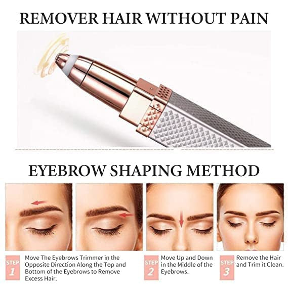 Eyebrow and Facial Hair Trimmer 2 in 1 Rechargeable