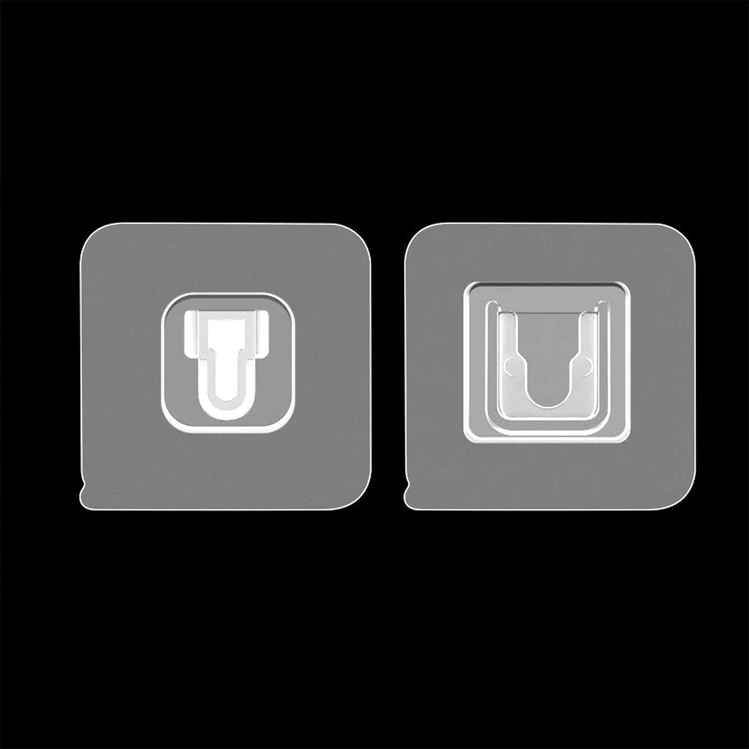 Adhesive Plastic Wall Hooks - Heavy Duty (10 Pair)