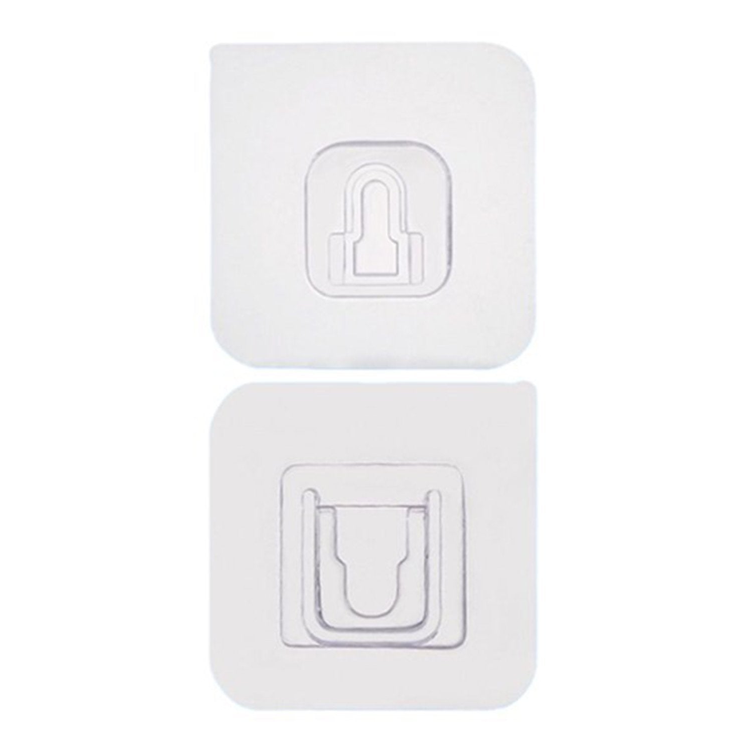 Adhesive Plastic Wall Hooks - Heavy Duty (10 Pair)