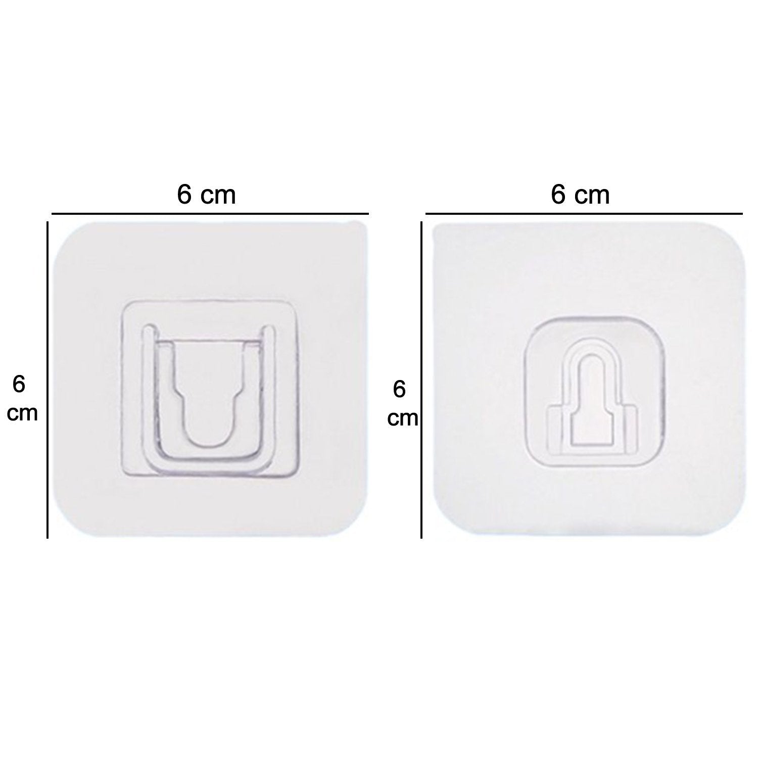 Adhesive Plastic Wall Hooks - Heavy Duty (10 Pair)