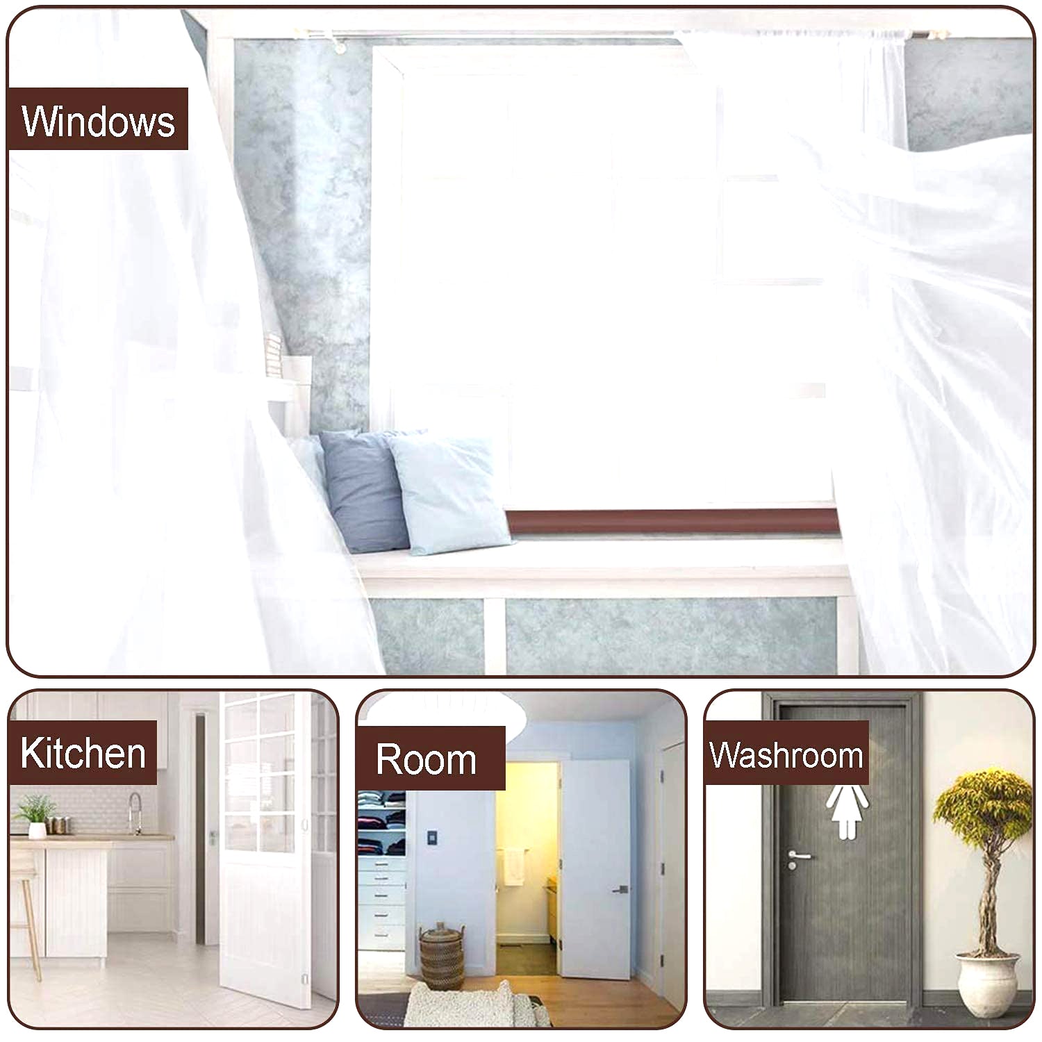 Door Draft Stopper / Guard Protector for Doors and Windows (2 Pcs)