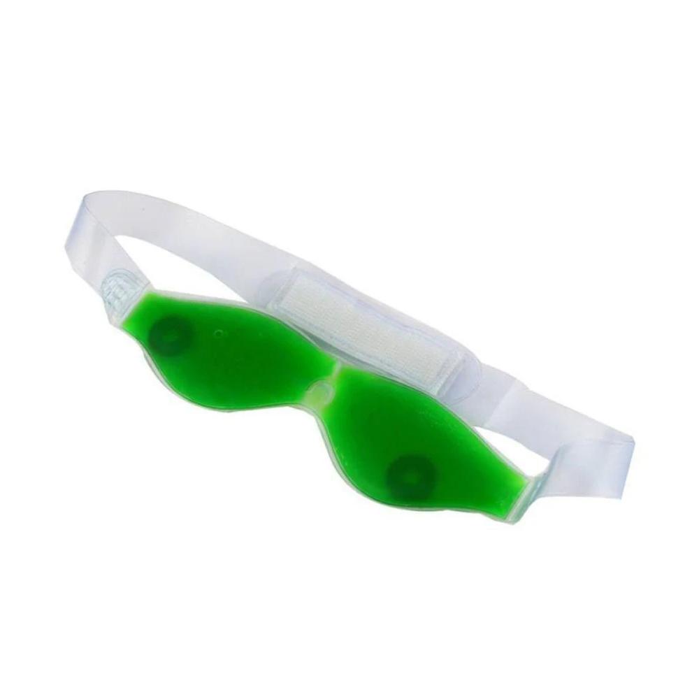 Cold Eye Mask with Stick-on Straps (Green) (Pack of 2)