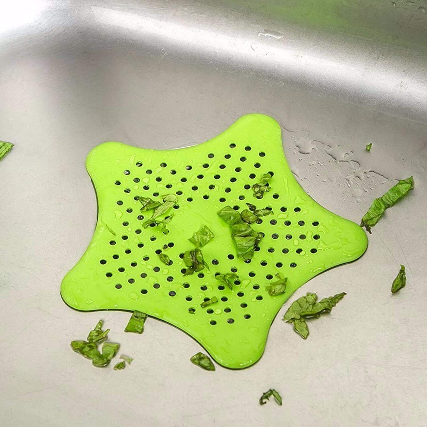Star Drain Strainer: Catches Hair & Prevents Clogs (Kitchen/Bath) (4 pcs)
