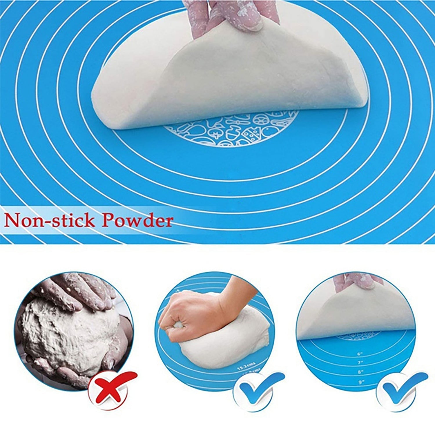 Mat, Rolling Mat Silicone Baking Mat Fondant Mat Sheet Chapati