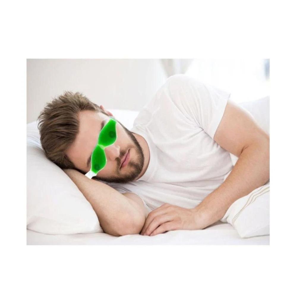 Cold Eye Mask with Stick-on Straps (Green) (Pack of 2)