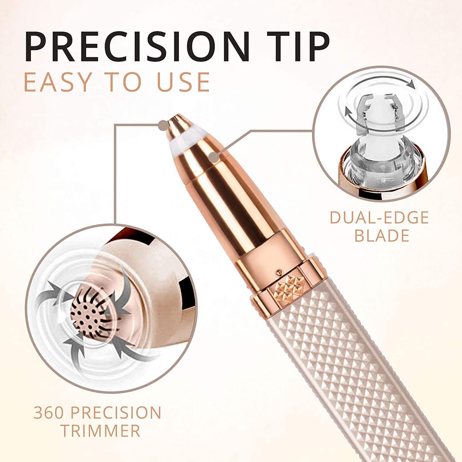 Eyebrow and Facial Hair Trimmer 2 in 1 Rechargeable