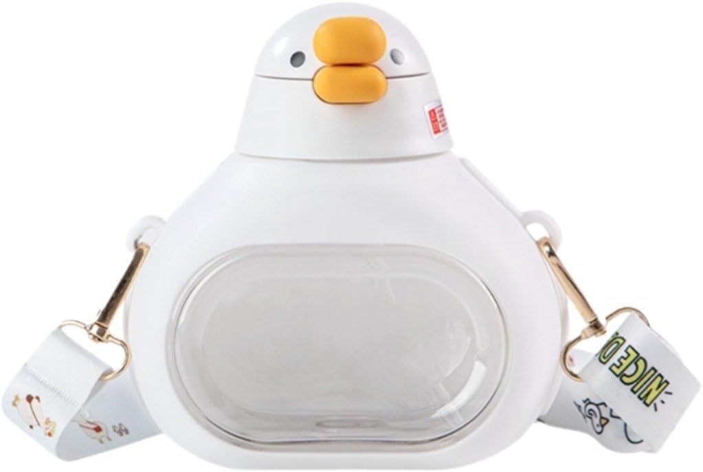 650ml Kids Water Bottle Cute Duck Drinking Bottle Summer Large Capacity Drinking Cup with Straw Children Plastic Water Cup