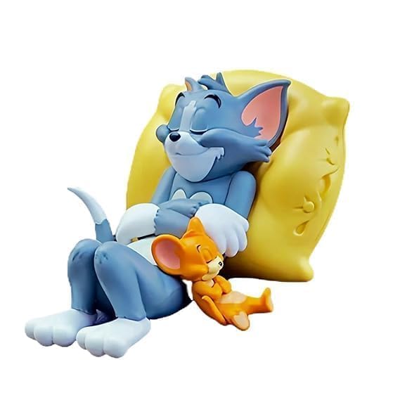 Tom & Jerry Cute Sleeping Car Interior Accessory I Adorable Toy for Car Dashboard & Tabletop | Decorative Plastic Showpiece for Home & Office