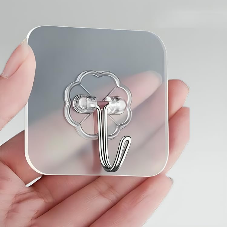 Misamo Enterprise PVC Wall Hooks, Pack of  10, Transparent