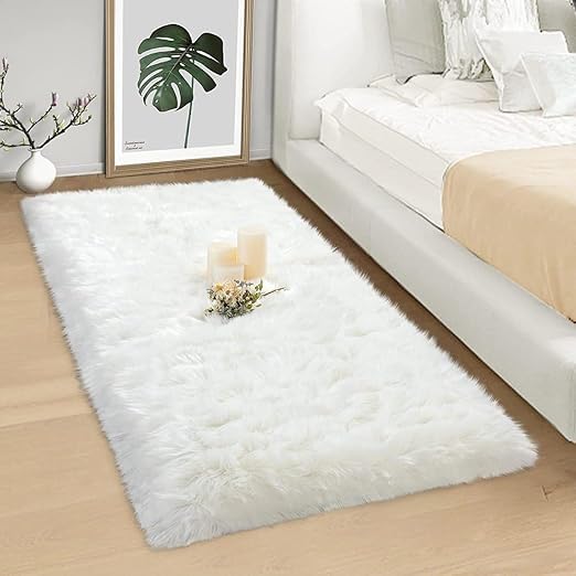 BEDROOM MAT FAUX FUR 60-90 CM