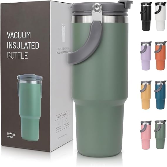 Tumbler Vacuum Mug 900 ml Stainless Steel Tumbler with Straw