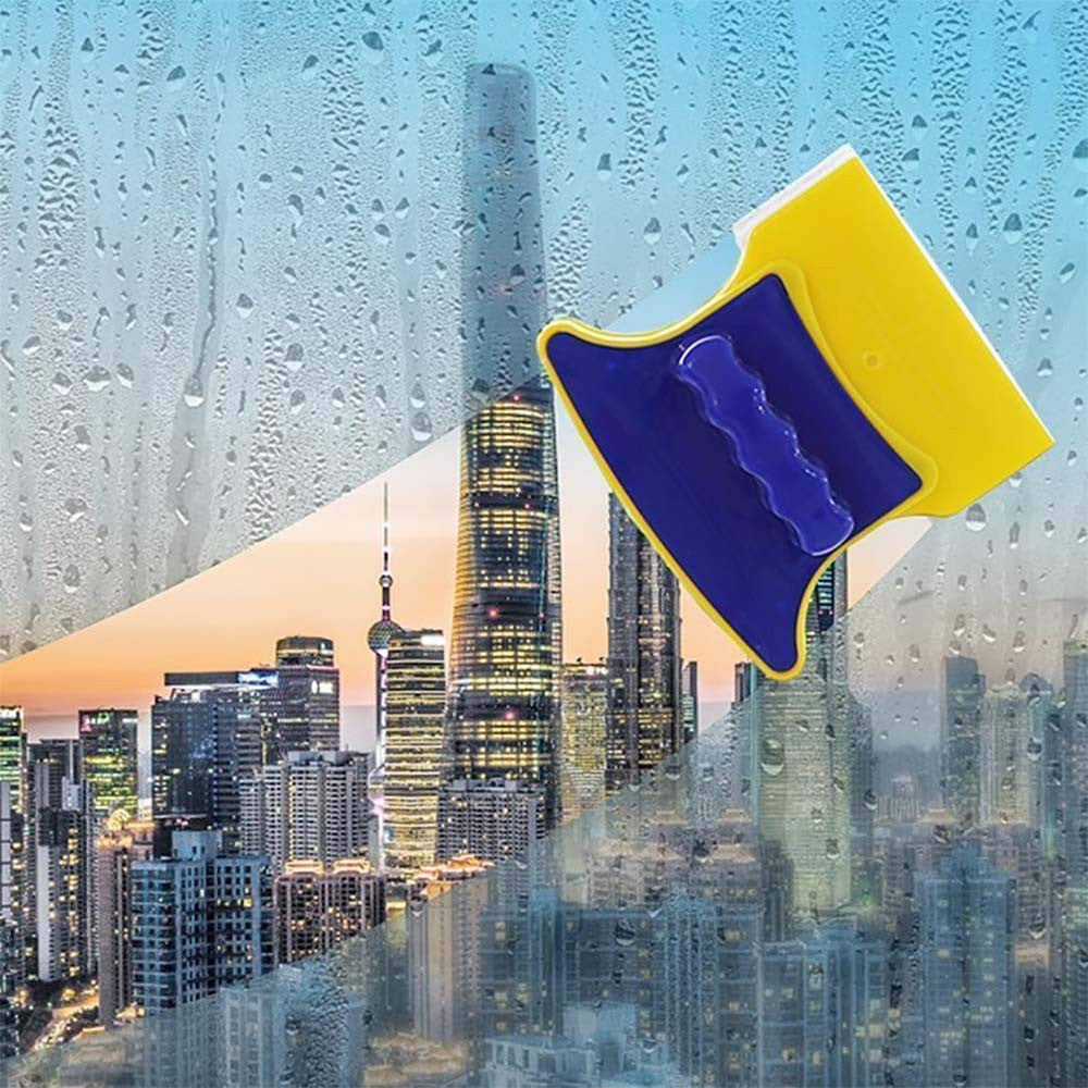 Magnetic Double-Sided Window Glass Cleaner | Two Sided Glass Cleaning Wiper Brush