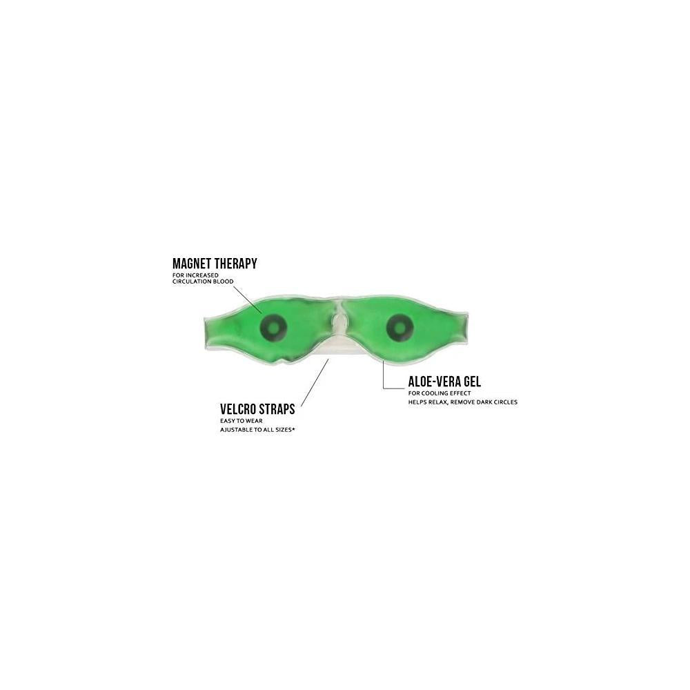Cold Eye Mask with Stick-on Straps (Green) (Pack of 2)