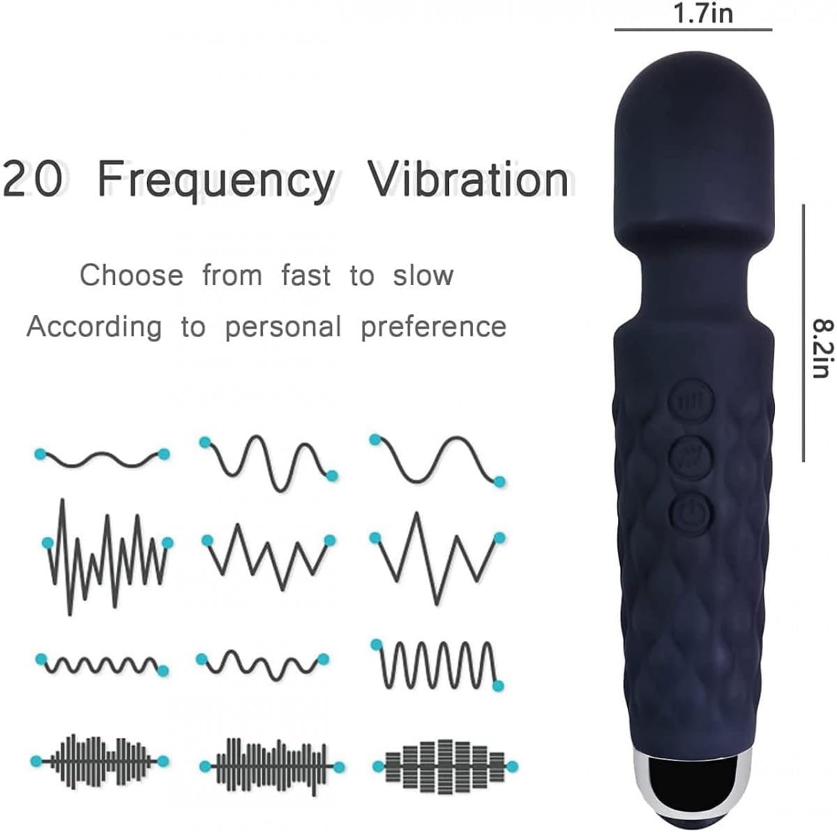 Personal Body Massager, Cordless Full Body Massager Machine, 8 Speeds