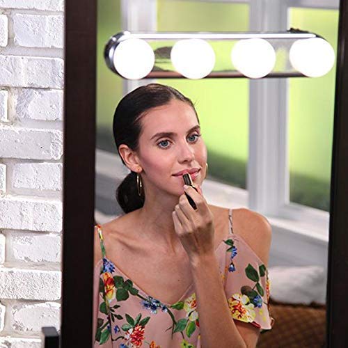 Studio Glow Vanity Mirror Lights | Cordless Stick-On Makeup Light with 4 LED Bulbs