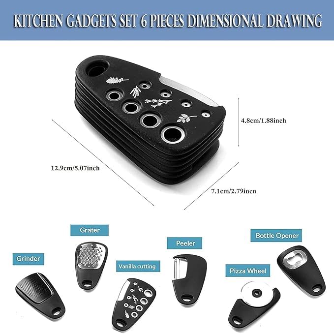 OUTDOOR KITCHEN GADGETS 6PCS SET BLACK