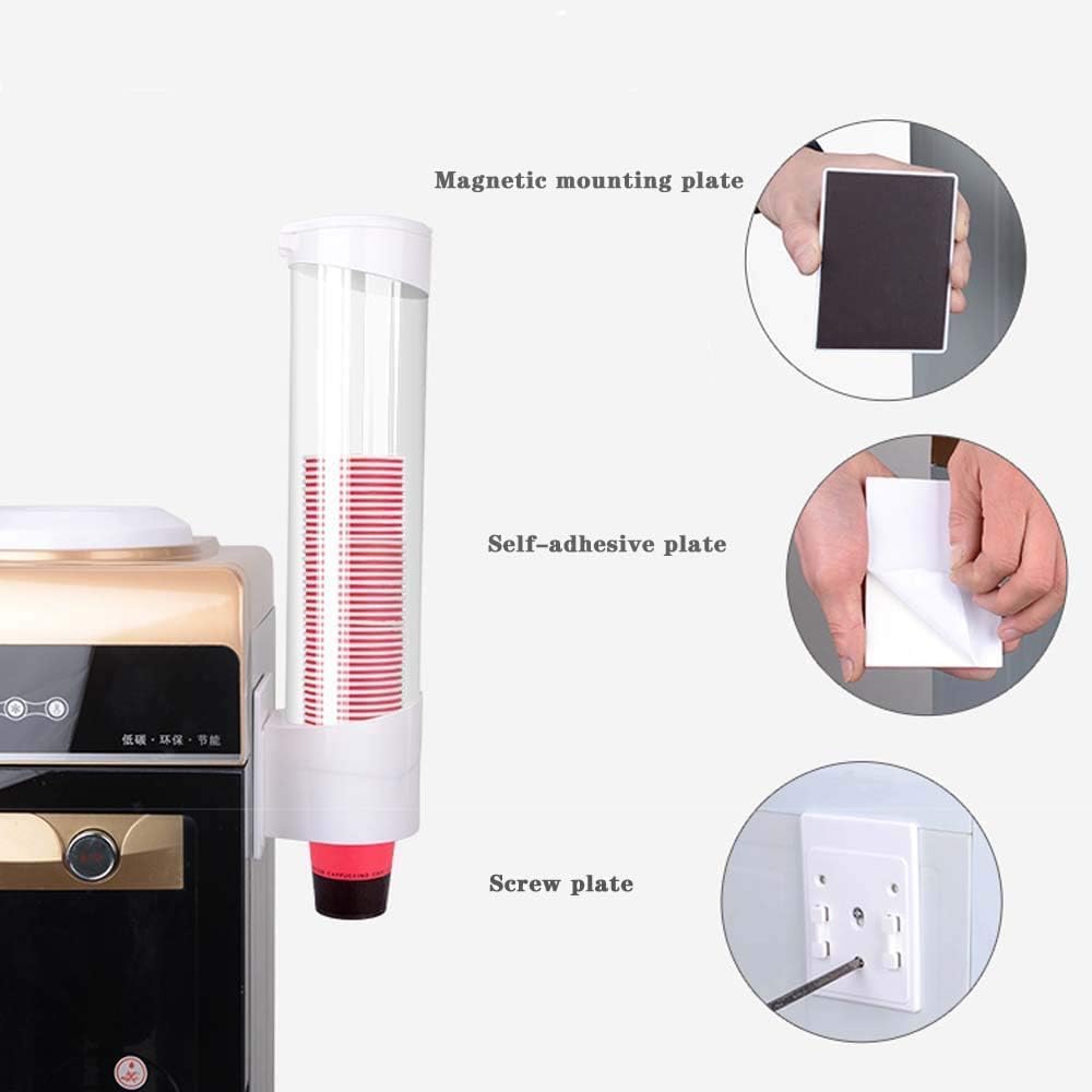 Self Adhesive Paper Cup Glass Dispenser Holder, Wall Mounted Plastic Drinking Water Cup Dispenser, Glass Dispenser Holder, Disposable Cup Holder...
