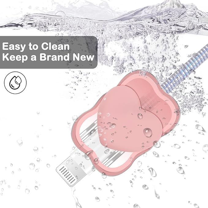 Protective Charger Case for iPhone 18W 20W iPhone 16 15 14 13 12 11 Pro Max Charging Cable Charger Protective Cover Data Cable Protective Sleeve -Pink Heart