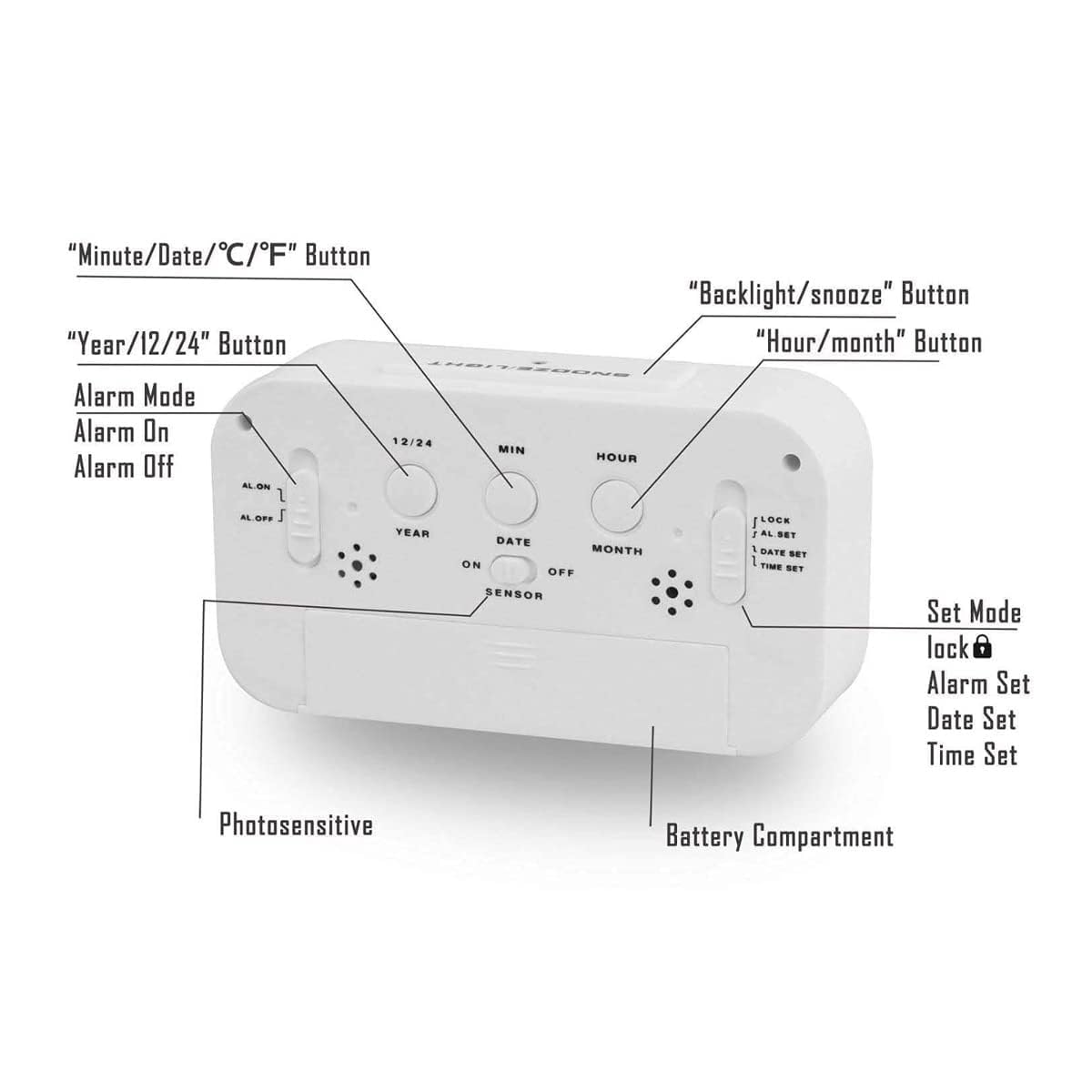 Small White Digital Clock