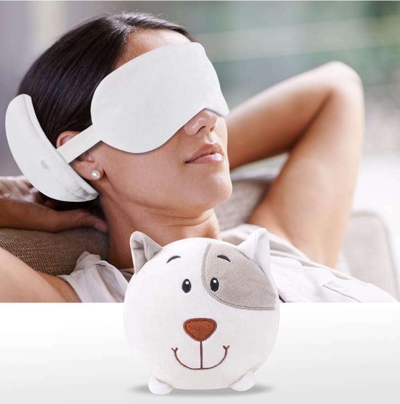 New Pillow & Ice Mask - Cute Travel Pillow And Eye Mask Cartoon Travel Eye Mask & Neck Pillow