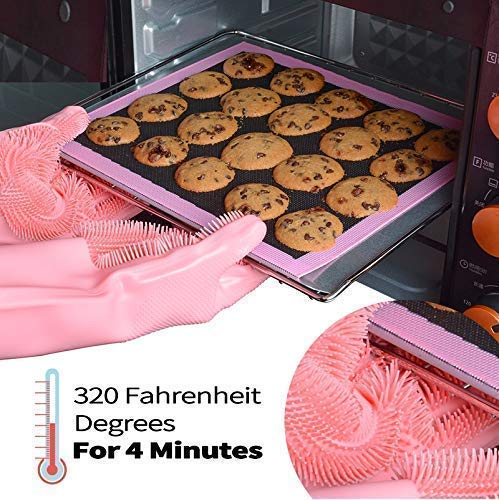 Gloves Magic Silicone Dish Washing Gloves, Silicon Cleaning Gloves, Silicon Hand Gloves for Kitchen Dishwashing and Pet Grooming, Great for Washing Dish, Car, Bathroom (