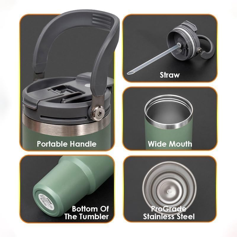 Tumbler Vacuum Mug 900 ml Stainless Steel Tumbler with Straw