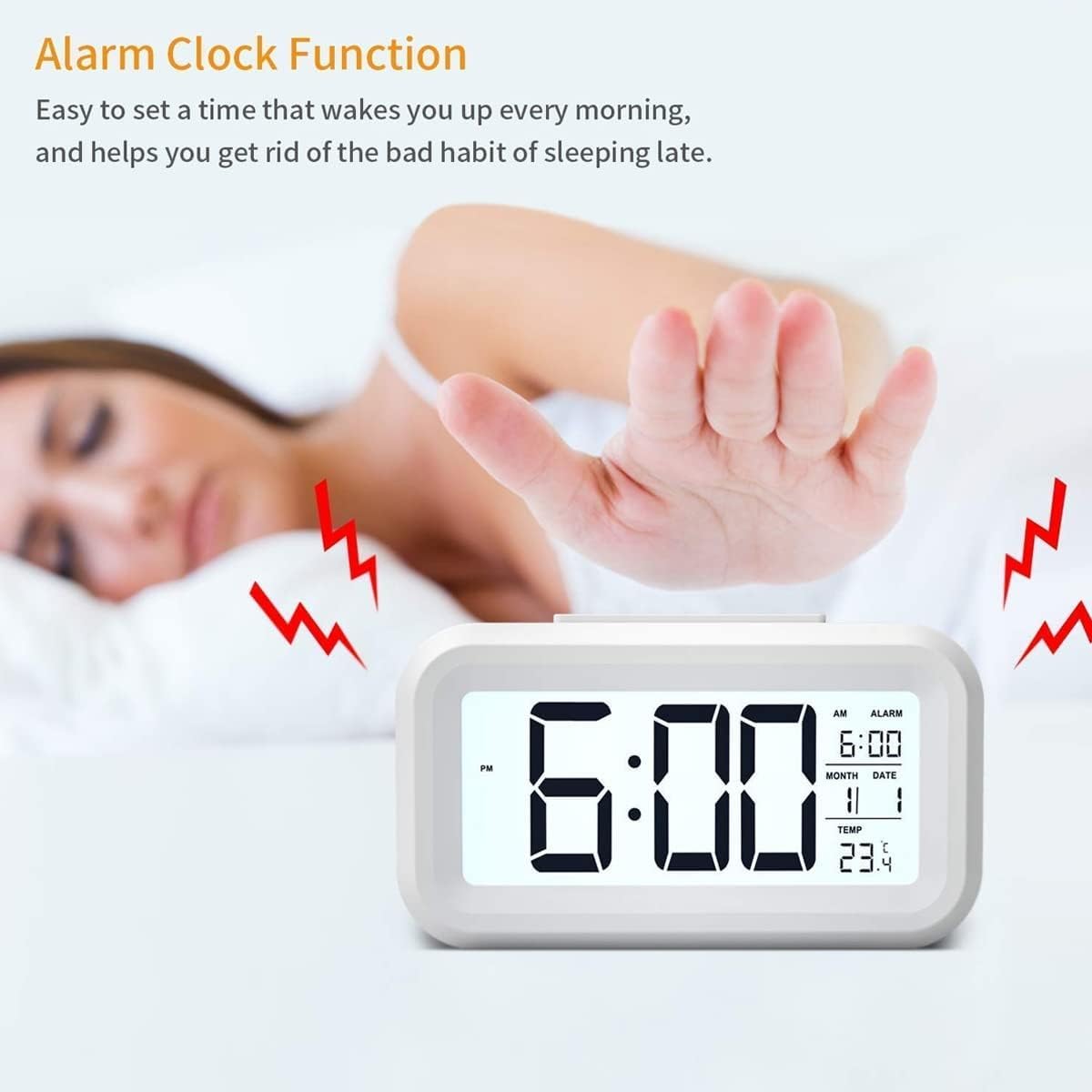 Small White Digital Clock