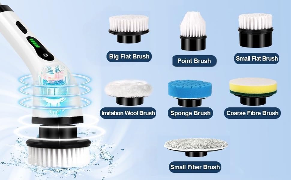9 IN 1 CORDLESS ELECTRIC SPIN SCRUBBER