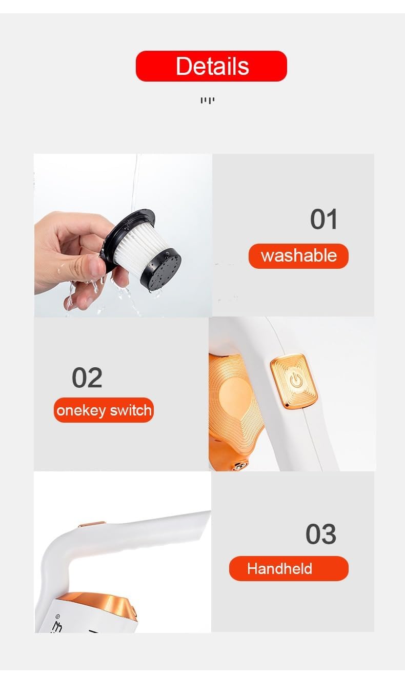 Handheld Vacuum Cleaner Cordless, Household - Stair, Dust Corner, Hardwood Floor Pet Hair, Lightweight and USB Charging Design for Home, Office, Car Vacuum Cleaner (1pcs)