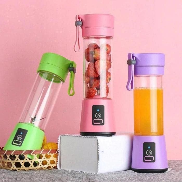 Multi-Purpose Portable USB Electric Juicer 6-Blades, Protein Shaker, Blender Mixer Cup (380 ML)