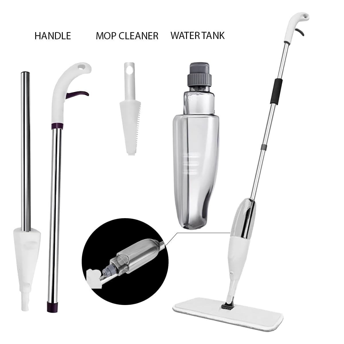 Multi Functional Microfiber Floor Cleaning Healthy Spray Mop with Removable Washable Cleaning Pad and Integrated Water Spray Mechanism