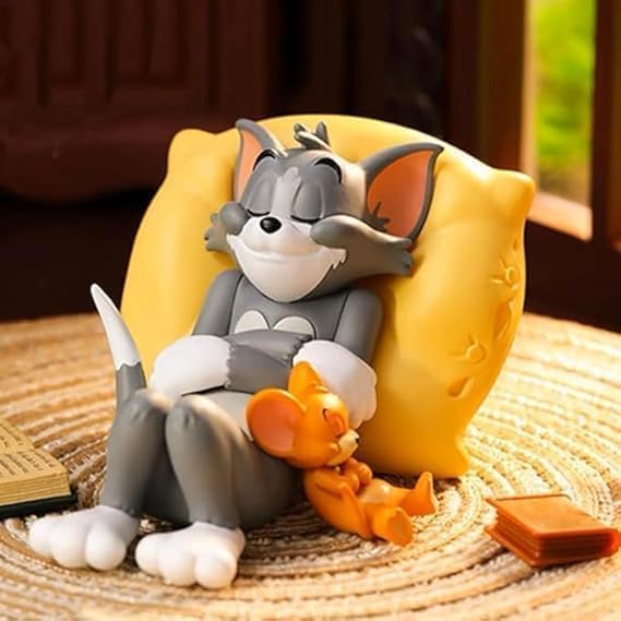 Tom & Jerry Cute Sleeping Car Interior Accessory I Adorable Toy for Car Dashboard & Tabletop | Decorative Plastic Showpiece for Home & Office