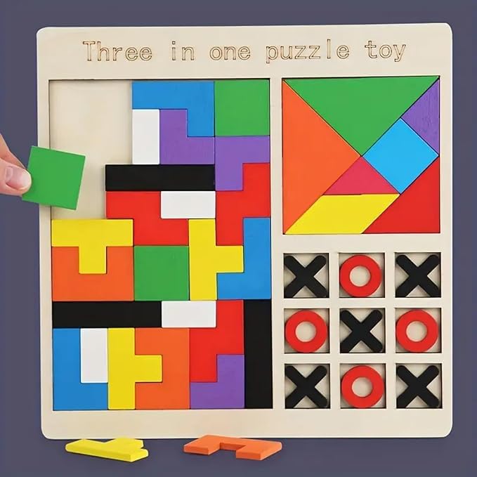 3 in 1 Wooden Puzzle Toy