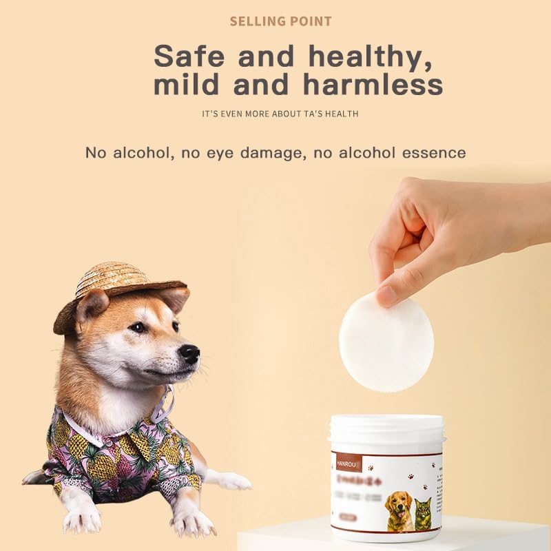 Pet Eye & Ear Cleaning Wipes for Dogs & Cats | 200 Count (Pack of 1)