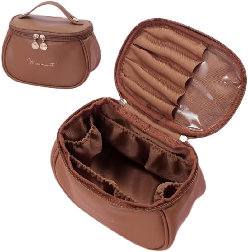 Big leather cosmetic bag
