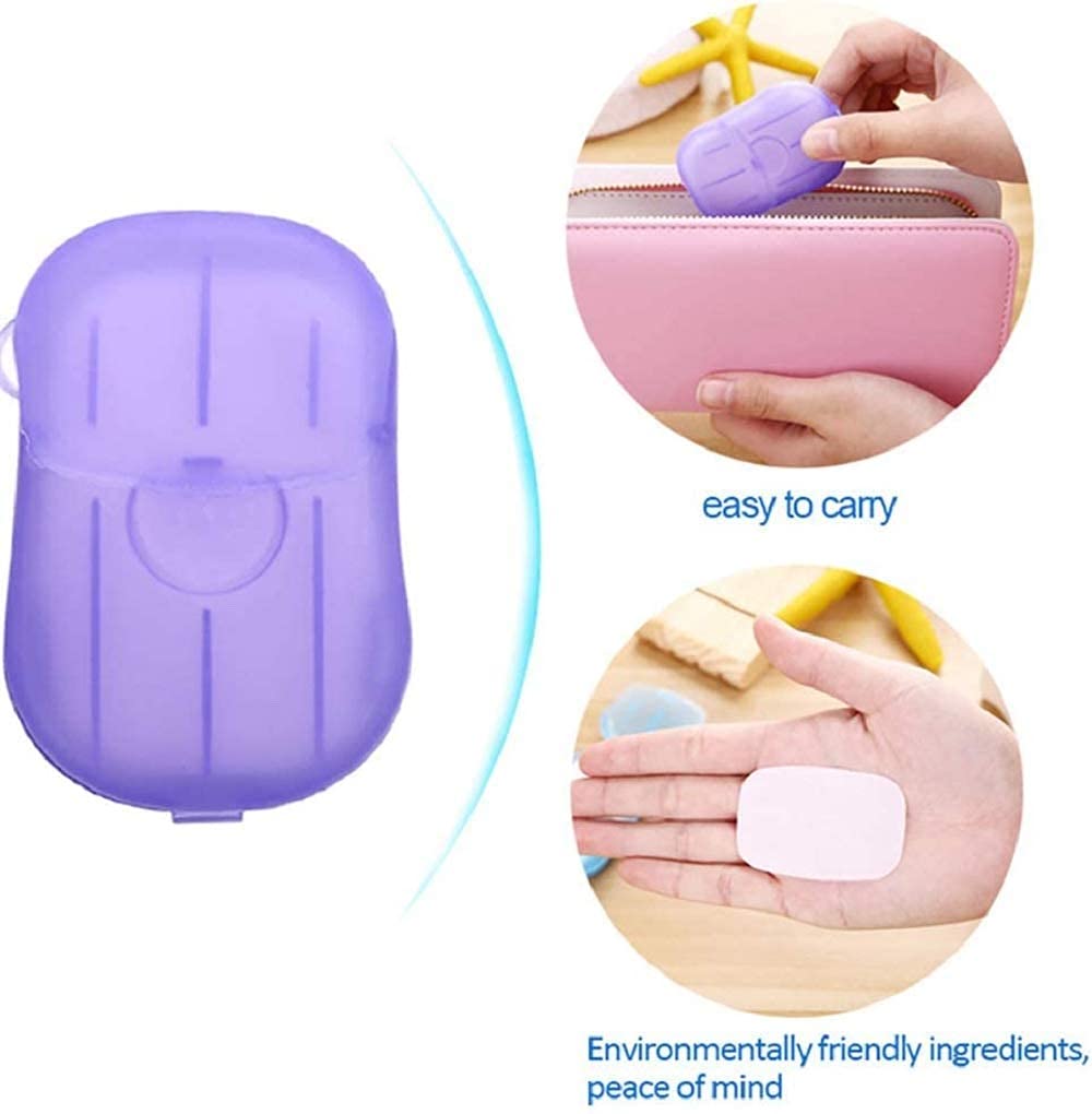Pack of  5 Paper Soap Box - Paper Soaps For Travel - Paper Soap For Hand Wash - Knk Travel Hand Washing Box - Disposable Hand Washing Cleaning Paper Soap