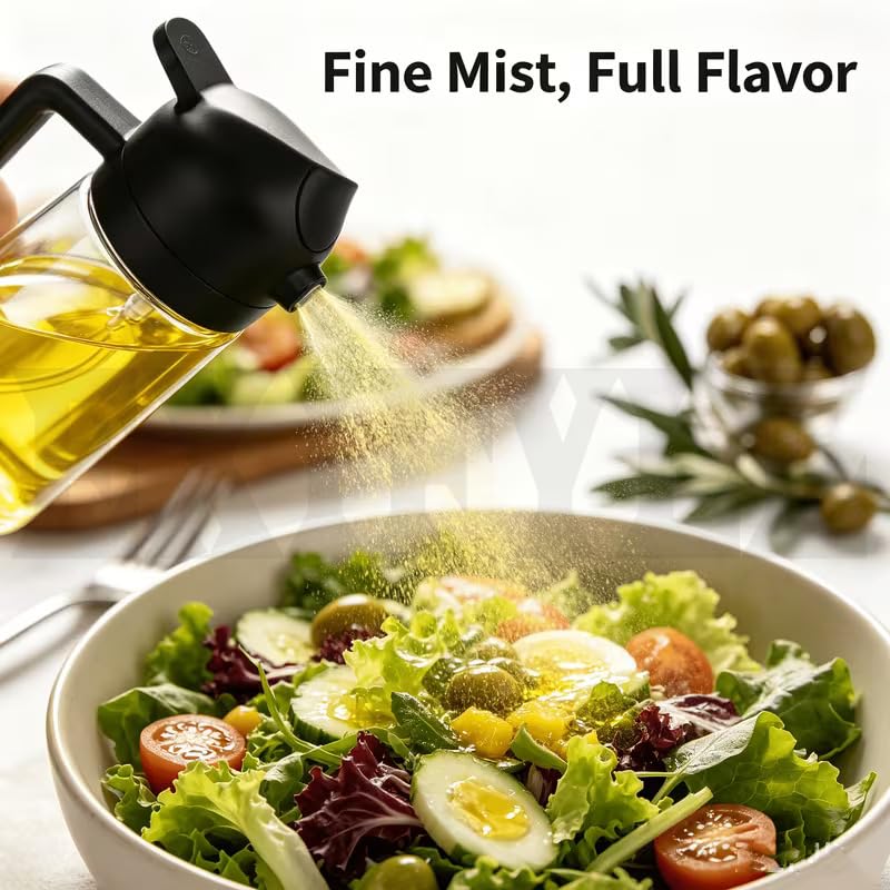 2-in-1 Spray & Pour Oil Dispenser Bottle with Handle