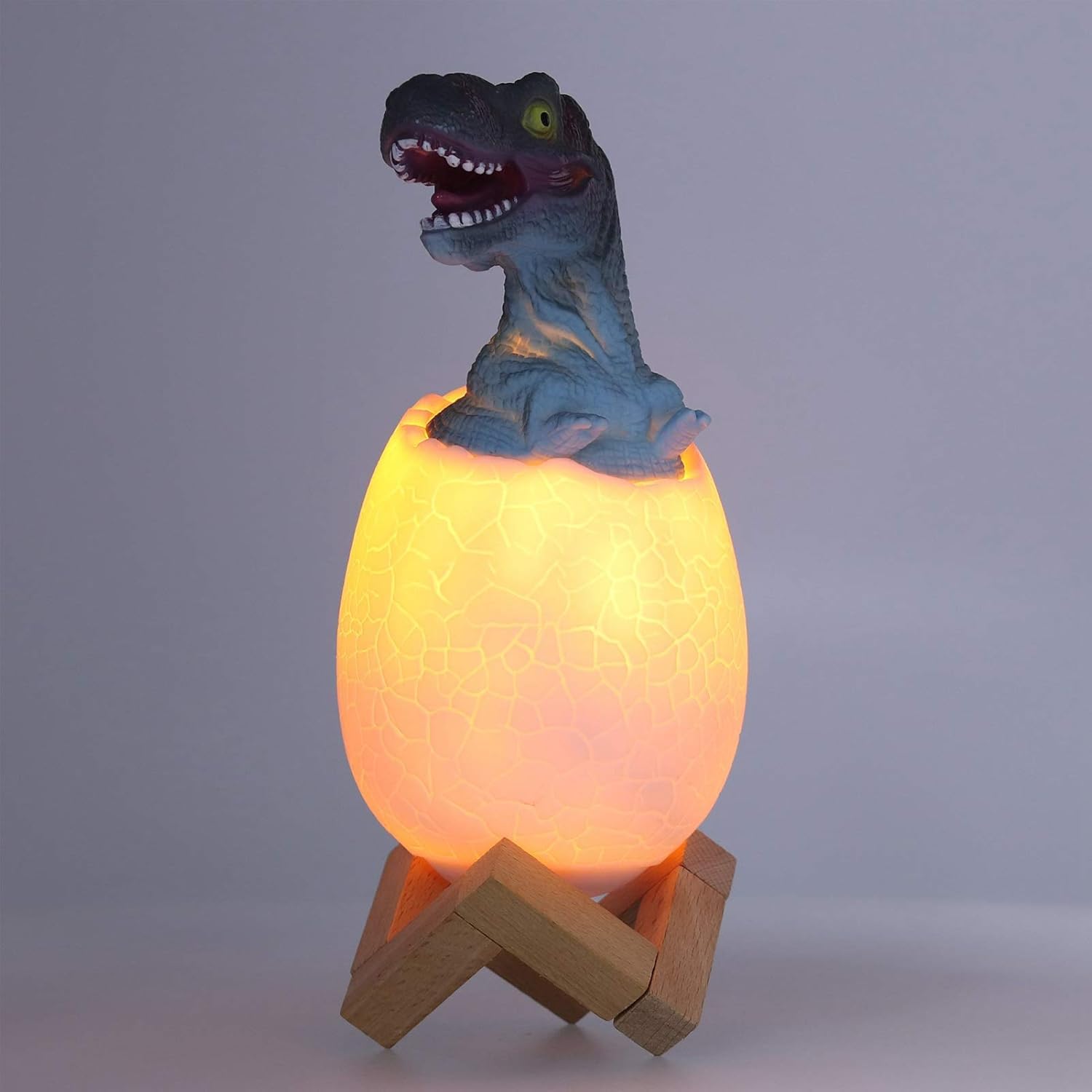 3D Dinosaur Lamp Night Light -USB Rechargeable with Remote Control RGB Lights 3D Dinosaur Lamp,3 Modes and Wooden Base, Dinosaur Egg Toy Best Birthday Christmas Gifts for Kids(Pack of 1)