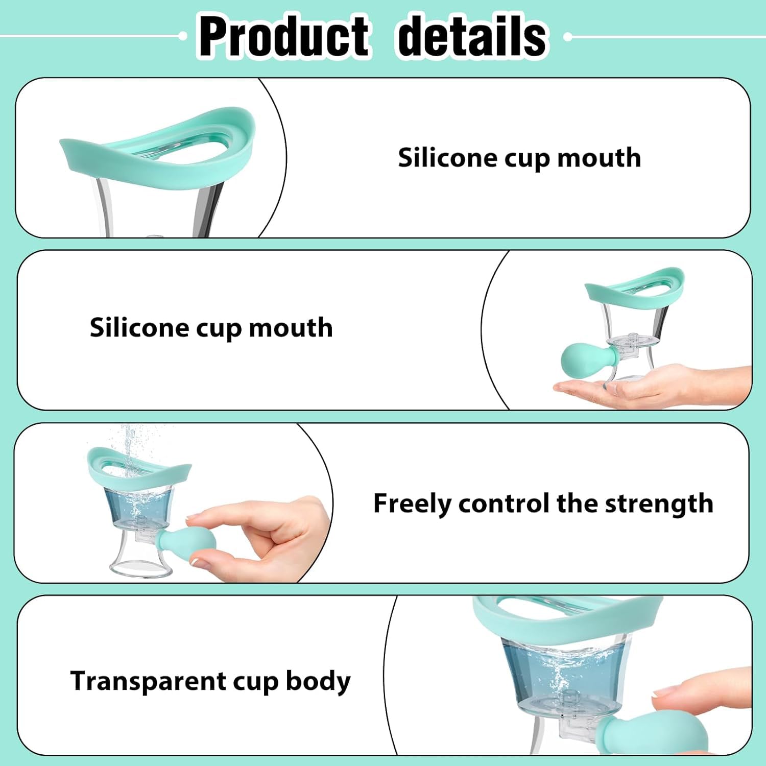 Silicon Eye Wash Kit Eye Cleaner Manual Air Pressure Eye Cleaning Cup