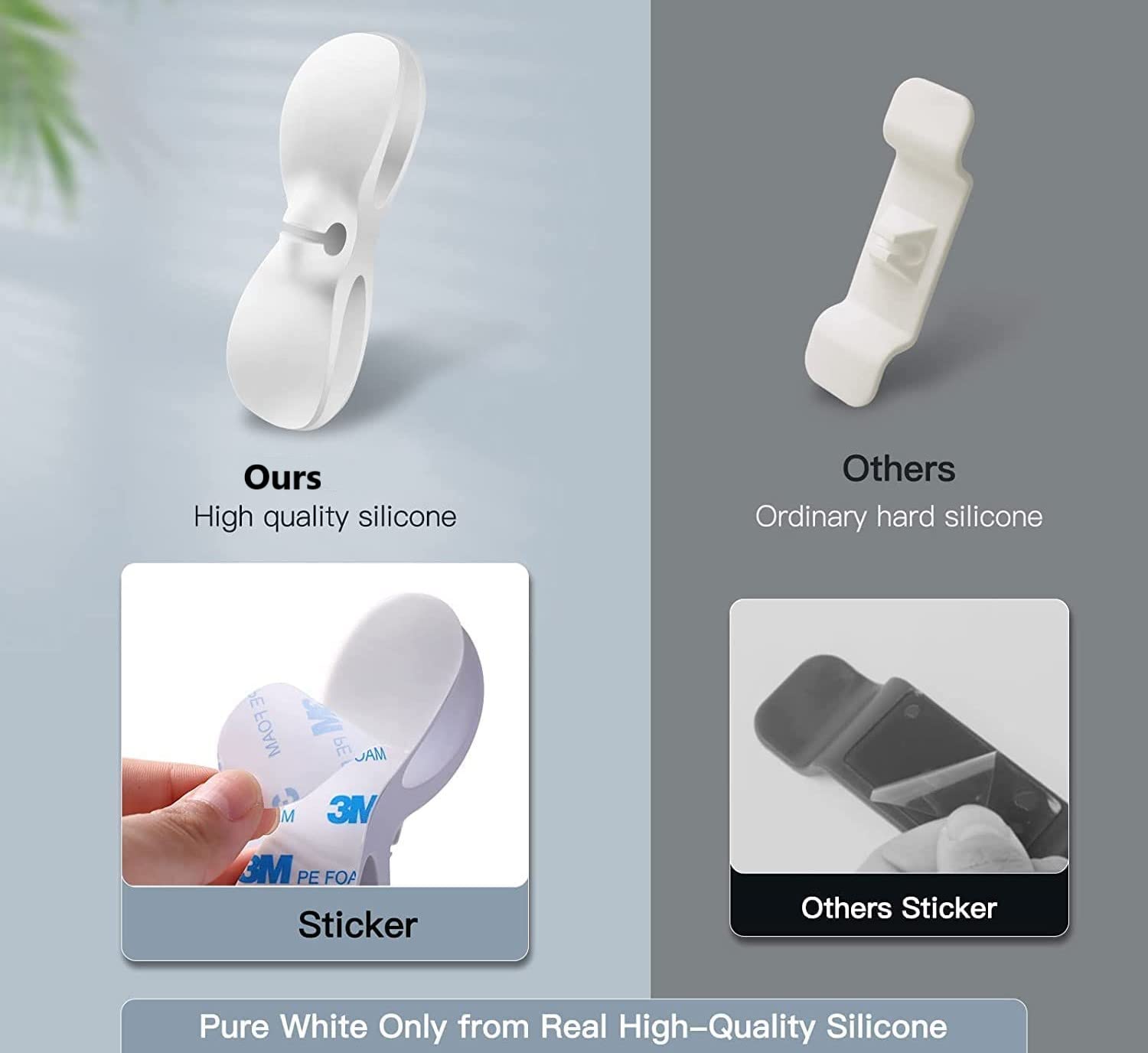 Holder Clip Self AdhesivCable e Cord Wrapper for Kitchen Appliances (5 Pcs)
